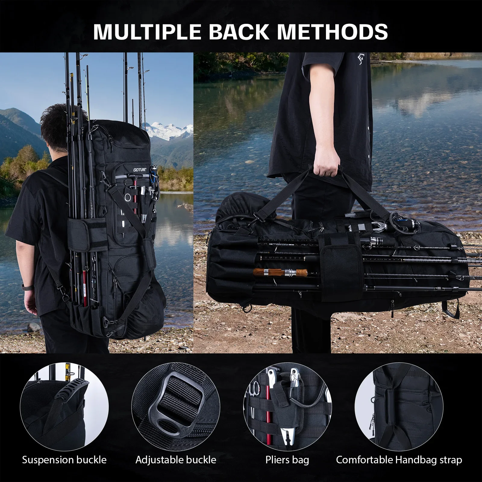 Goture 130L Large Fishing Backpack Foldable Equipment Storage Outdoor Multifunctional Bag,Fishing Camping Hiking Equipment
Goture 130L Large Fishing Backpack Foldable Equipment Storage Outdoor Multifunctional Bag,Fishing Camping Hiking Equipment