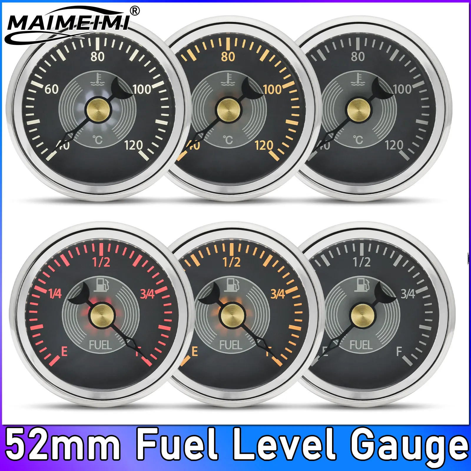 52mm Gauge Classic Dial + Classic Needle Fuel Level Gauge 0-190ohm Voltage 12V Oil Pressure 0-10Bar Water Temp Meter Customized
52mm Gauge Classic Dial + Classic Needle Fuel Level Gauge 0-190ohm Voltage 12V Oil Pressure 0-10Bar Water Temp Meter Customized