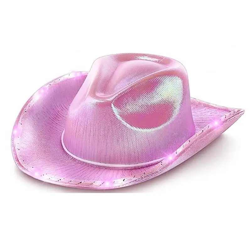 LED Light Up Cowboy Hats Neon Cowgirl Hat Holographic Rave Fluorescent Hats With Adjustable Windproof Cord For Halloween ni17
LED Light Up Cowboy Hats Neon Cowgirl Hat Holographic Rave Fluorescent Hats With Adjustable Windproof Cord For Halloween ni17