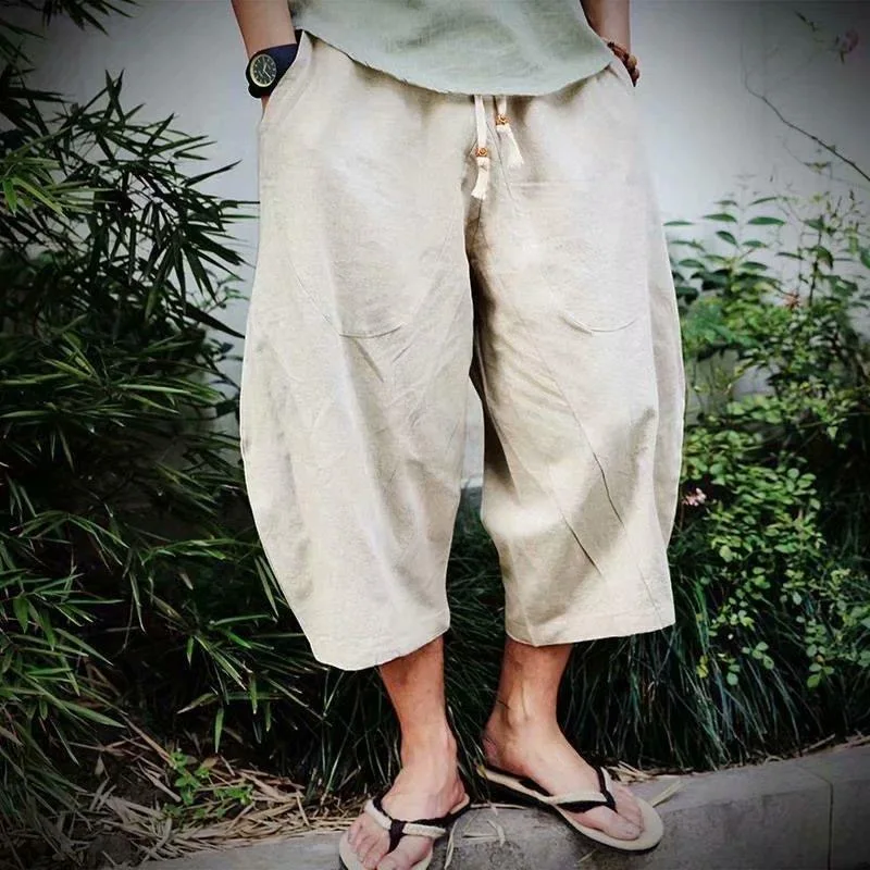Loose Fit Cotton Linen Men's Casual Harem Pants Summer Breathable Long Trousers Comfortable Wide Leg Male Pants Spring Autumn
Loose Fit Cotton Linen Men's Casual Harem Pants Summer Breathable Long Trousers Comfortable Wide Leg Male Pants Spring Autumn
