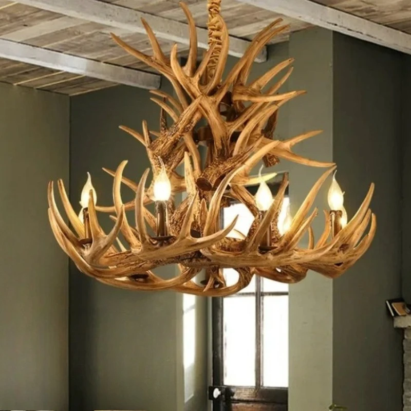 Retro Antler Chandelier Resin Lighting Modern Deer Horn Pendant Lamp For Restaurant Living Room Hotel Shop Dining Table Hanging
Retro Antler Chandelier Resin Lighting Modern Deer Horn Pendant Lamp For Restaurant Living Room Hotel Shop Dining Table Hanging