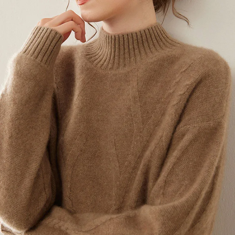 Half Turtleneck Knitted Sweater for Women 2025 Solid Color Inner Wear Loose Warm Bottom Shirt Top Three-dimensional Pattern
Half Turtleneck Knitted Sweater for Women 2025 Solid Color Inner Wear Loose Warm Bottom Shirt Top Three-dimensional Pattern