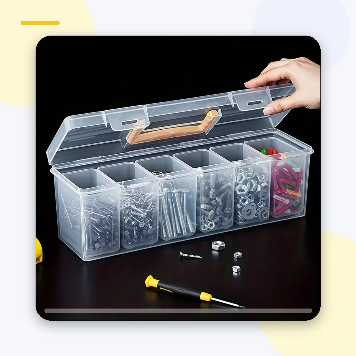 Portable Parts Organizer Box With Handle Clear Plastic Storage Case For Tools Screws Nuts Bolts Hardware Produce Bag Tote
Portable Parts Organizer Box With Handle Clear Plastic Storage Case For Tools Screws Nuts Bolts Hardware Produce Bag Tote