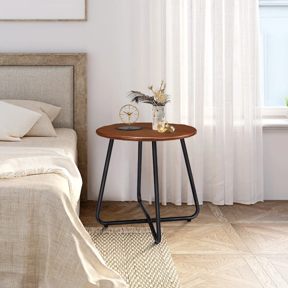 Outdoor Side Table with Imitation Wood Tabletop, Weather Resistant Patio Side Table, Round Outdoor End Table
Outdoor Side Table with Imitation Wood Tabletop, Weather Resistant Patio Side Table, Round Outdoor End Table