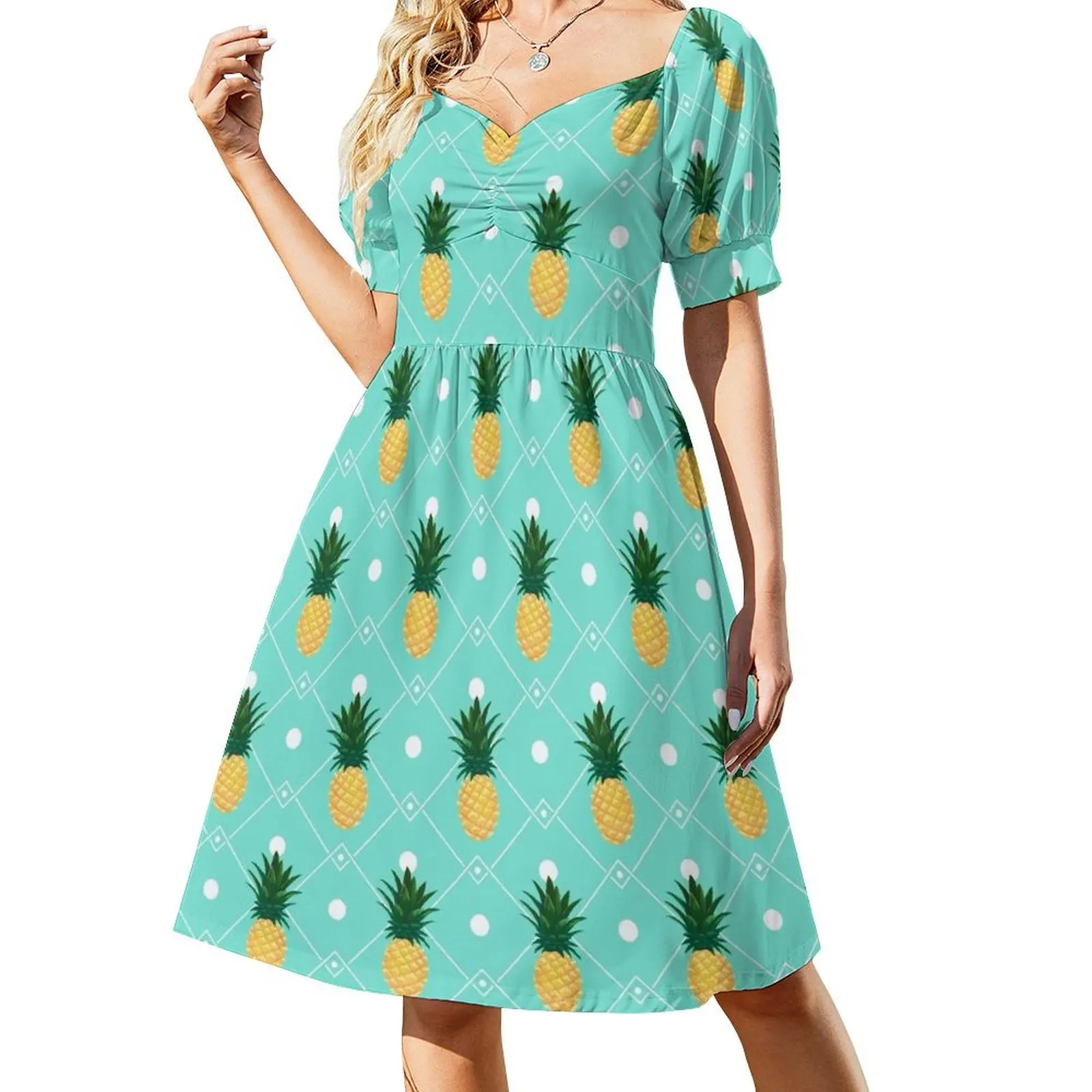 Pineapples Short-Sleeved Dress luxury dresses summer dress dress women summer 2025 
Pineapples Short-Sleeved Dress luxury dresses summer dress dress women summer 2025
