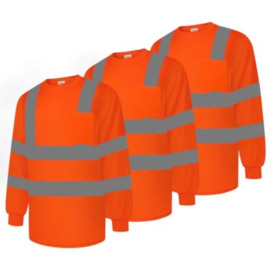 Class 3 High Visibility Safety Shirts for Men and Women with Pockets Construction Work Shirts with Reflective Strips
Class 3 High Visibility Safety Shirts for Men and Women with Pockets Construction Work Shirts with Reflective Strips