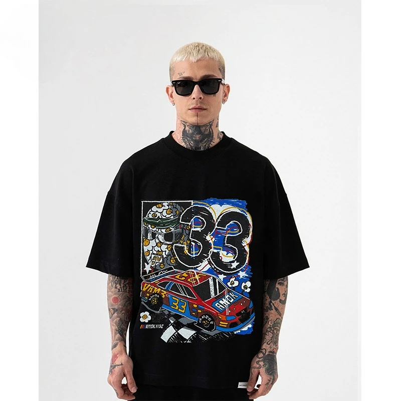 Summer Pure Cotton Trendy Brand High-quality Niche American Racing Casual Printing Men's and Women's T-shirts
Summer Pure Cotton Trendy Brand High-quality Niche American Racing Casual Printing Men's and Women's T-shirts