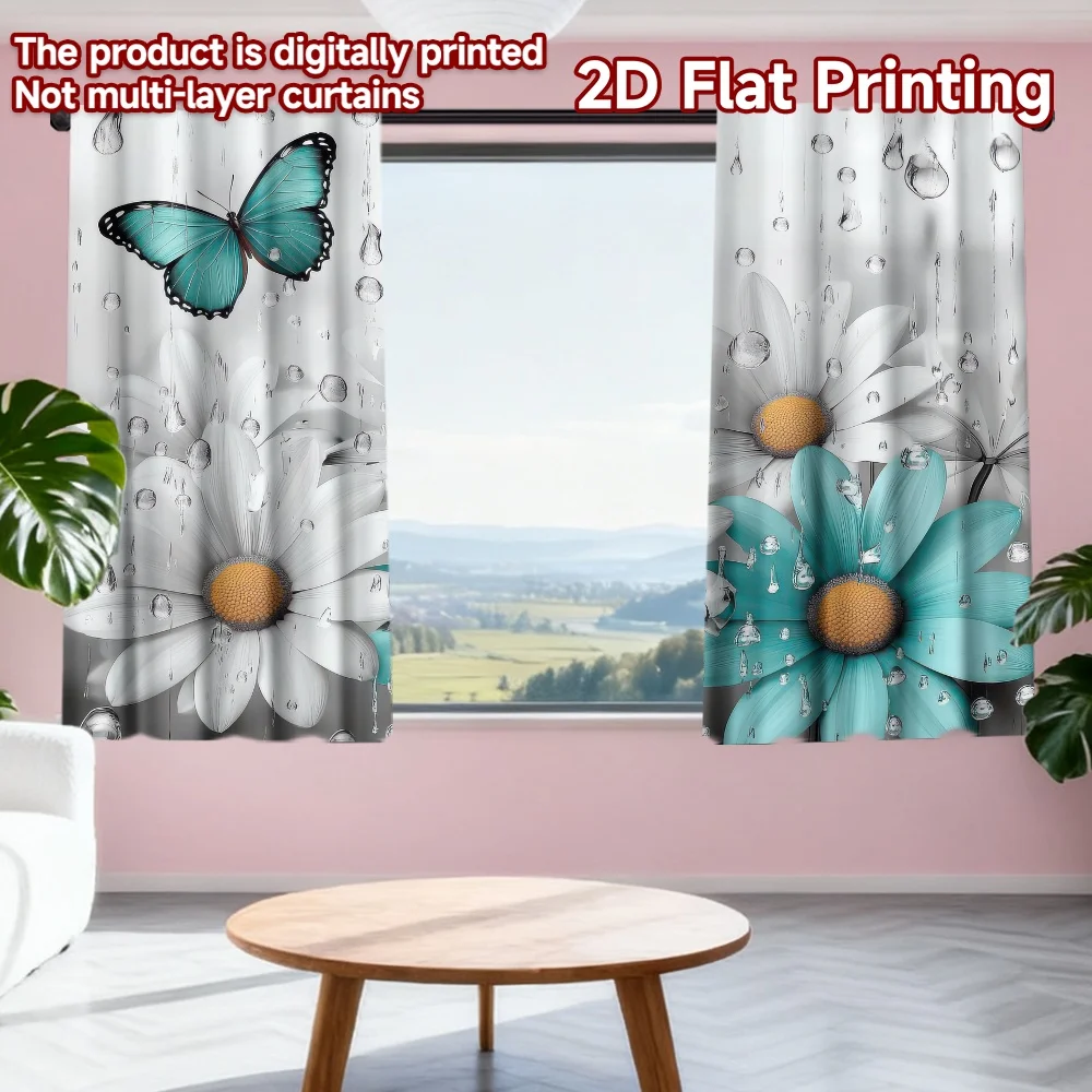 2D flat printing 2pcs Curtains Butterfly and Daisies Rain Digital Printed Polyester Drapes Festive Wall Decor Perfect for
2D flat printing 2pcs Curtains Butterfly and Daisies Rain Digital Printed Polyester Drapes Festive Wall Decor Perfect for