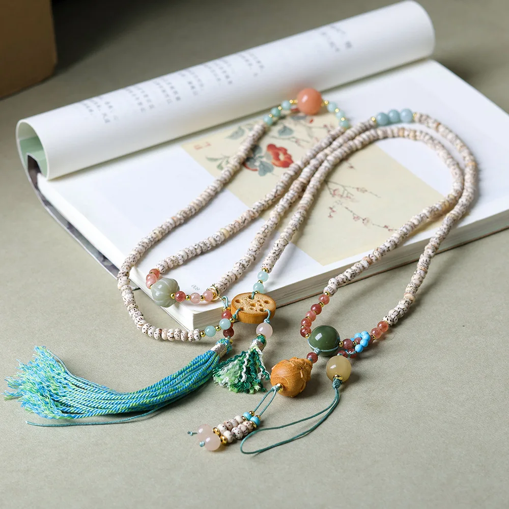 New Chinese-Style Star Moon Bodhi Mobile Crossbody Chain Antique Bodhi Root, Golden Bamboo Lotus Root Slices, Sandalwood Gourd
New Chinese-Style Star Moon Bodhi Mobile Crossbody Chain Antique Bodhi Root, Golden Bamboo Lotus Root Slices, Sandalwood Gourd