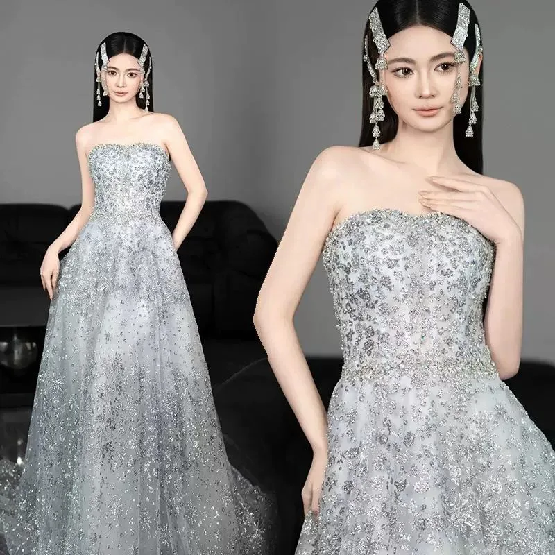 Ele Bridal Gown Women's Strapl Evening Dr Sparkling Sequins Host High-end Luxury Wedding Reception Par Dr
Ele Bridal Gown Women's Strapl Evening Dr Sparkling Sequins Host High-end Luxury Wedding Reception Par Dr