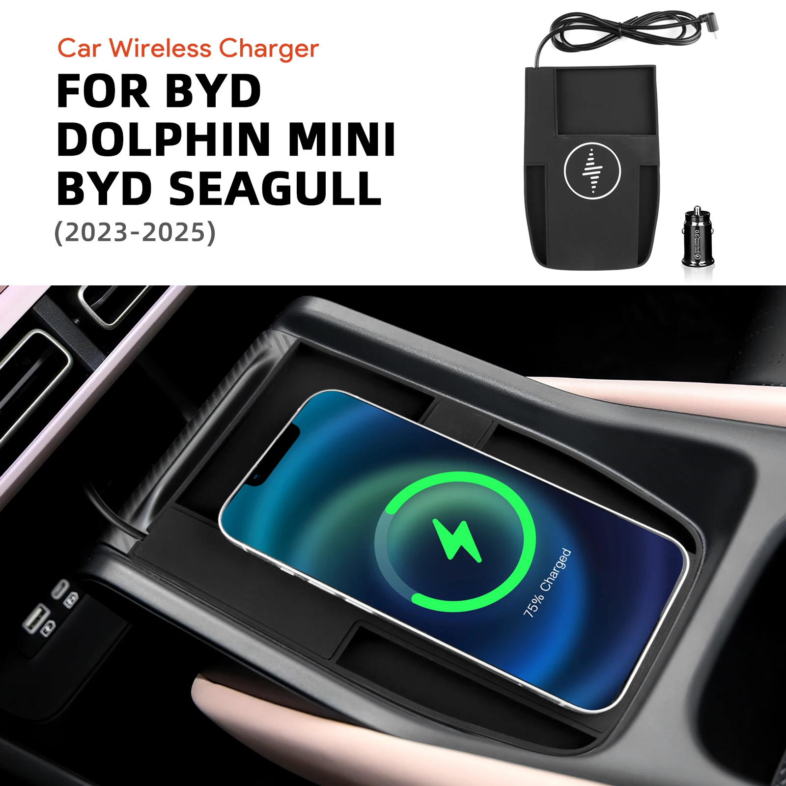 For BYD Seagull 2023 2024 2025 Car Wireless Charger Pad Fast Charging Center Console Organizer Interior Modification Accessories
For BYD Seagull 2023 2024 2025 Car Wireless Charger Pad Fast Charging Center Console Organizer Interior Modification Accessories