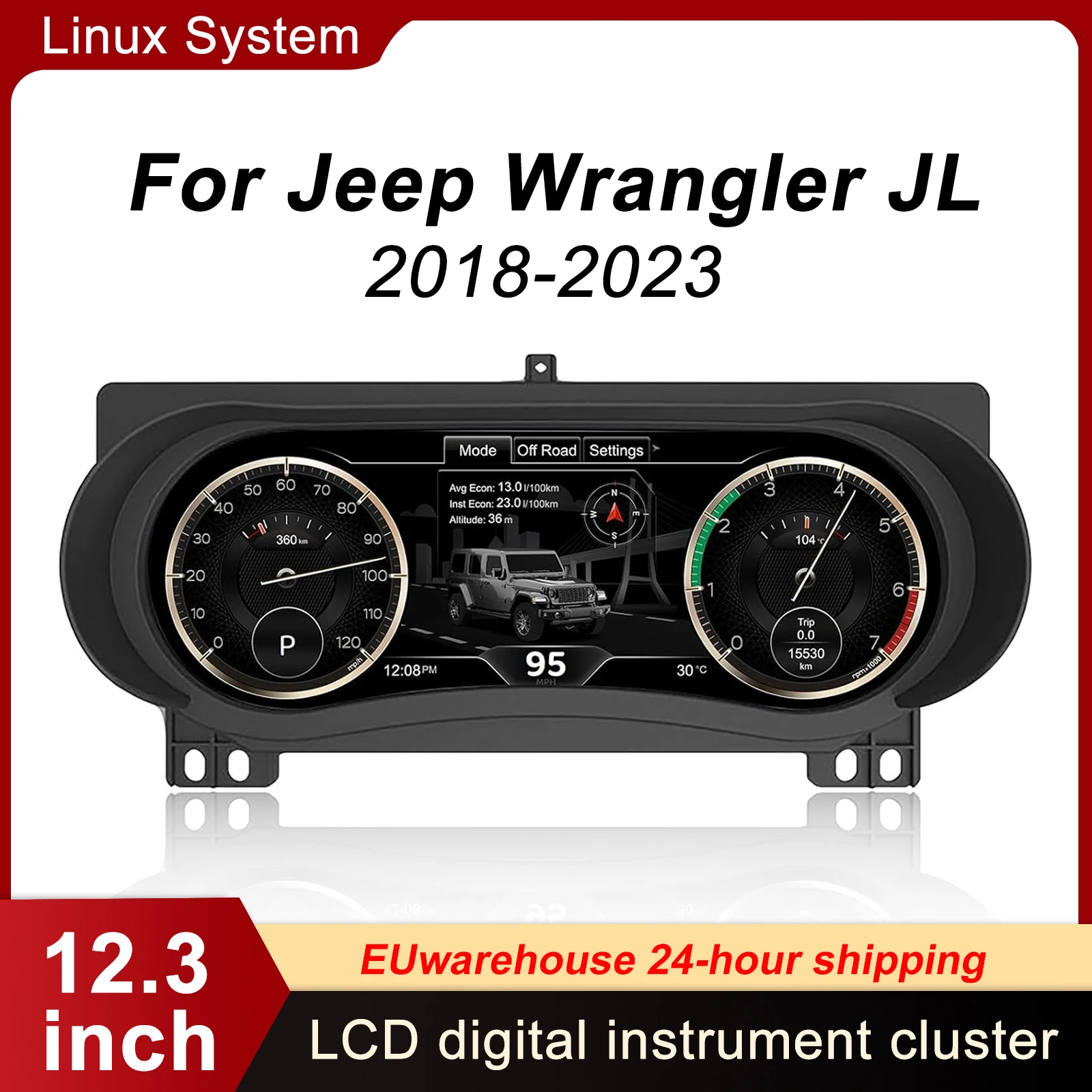 Цифровая приборная панель для Jeep Wrangler JL 2018-2023, для Jeep Gladiator 2018-2023, спидометр, приборная панель, 12,3-дюймовый HD LCD-дисплей
Цифровая приборная панель для Jeep Wrangler JL 2018-2023, для Jeep Gladiator 2018-2023, спидометр, приборная панель, 12,3-дюймовый HD LCD-дисплей