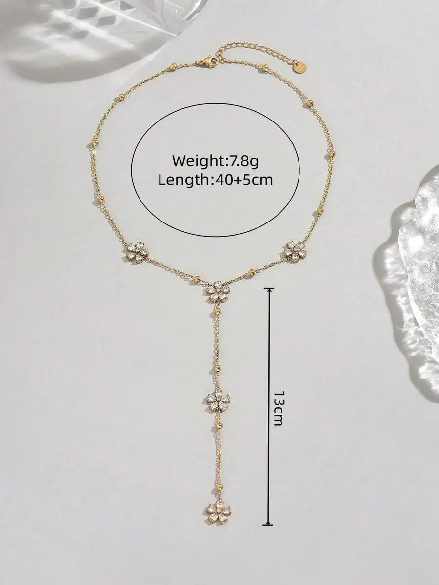Womens Flower Pendant Y-Necklace With Crystal Beads Fashion Jewelry
Womens Flower Pendant Y-Necklace With Crystal Beads Fashion Jewelry