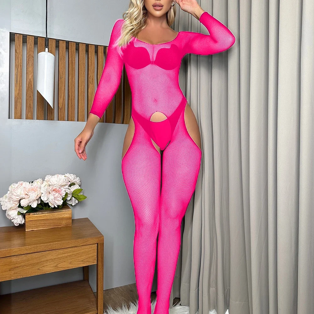 Women Sexy Full Fishnet See Through Bodysuit Hollow Out Crotchless Bodystocking Erotic Lingerie Long Sleeved Stretchy Romper
Women Sexy Full Fishnet See Through Bodysuit Hollow Out Crotchless Bodystocking Erotic Lingerie Long Sleeved Stretchy Romper