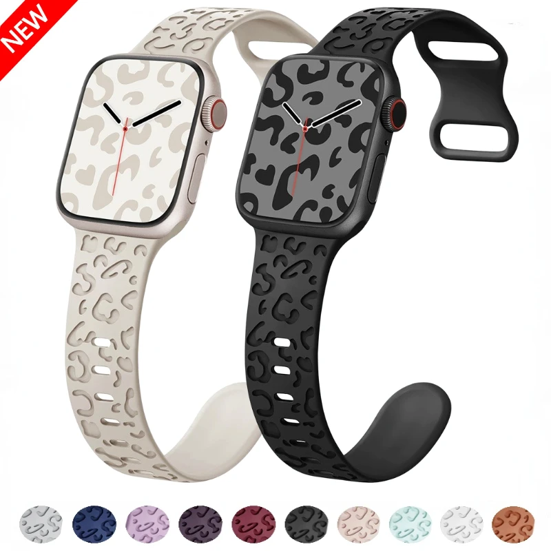Leopard Print Silicone Band For Apple Watch 10 9 8 7 45mm 41mm 42mm 46mm Ultra 49mm Sports Bracelet Wristband iWatch 6 5 4 SE2
Leopard Print Silicone Band For Apple Watch 10 9 8 7 45mm 41mm 42mm 46mm Ultra 49mm Sports Bracelet Wristband iWatch 6 5 4 SE2