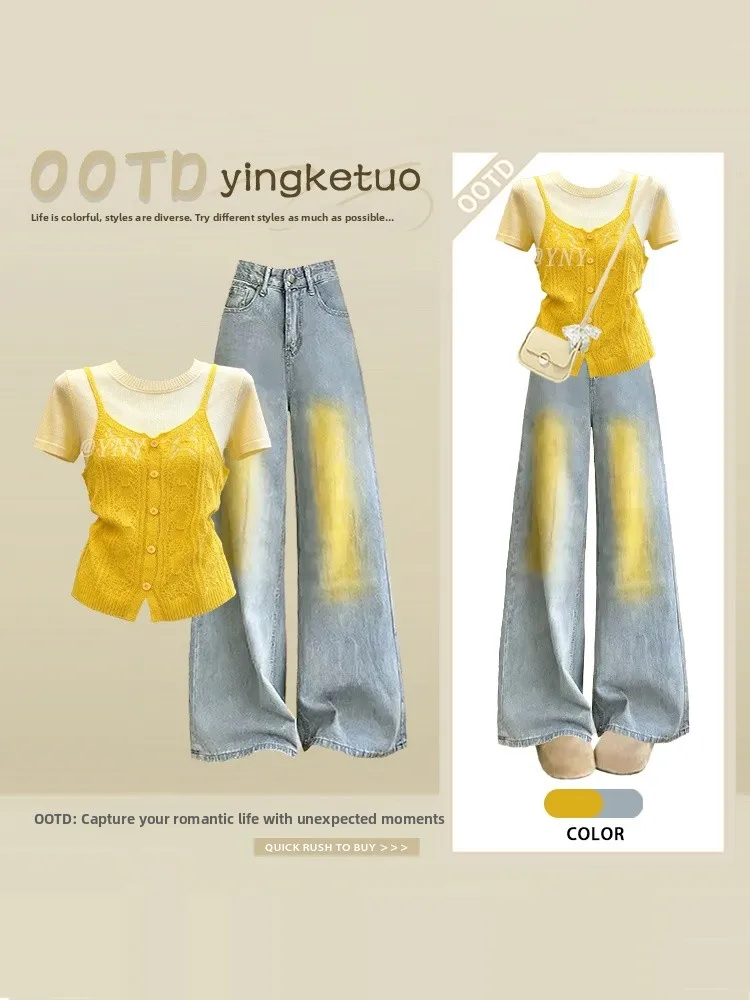 Summer Gradient Denim Two-Piece Set Women's Short Sleeve Dopaamine Jacket And Shorts Outfit Fashionable And Youthful Look
Summer Gradient Denim Two-Piece Set Women's Short Sleeve Dopaamine Jacket And Shorts Outfit Fashionable And Youthful Look