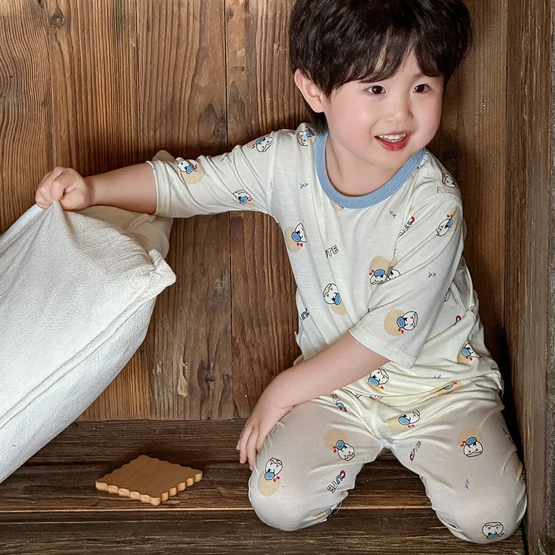 Children's Pajamas Boys Summer Thin 2024 New Ice Silk A Seven-quarter Sleeve Set Girls Baby Air-conditioning Clothes
Children's Pajamas Boys Summer Thin 2024 New Ice Silk A Seven-quarter Sleeve Set Girls Baby Air-conditioning Clothes