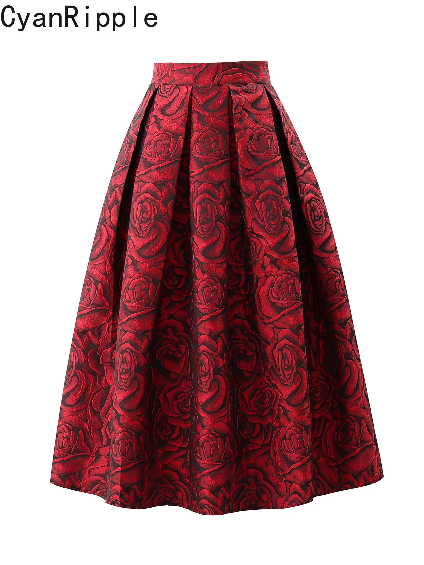High Quality New Autumn Winter Red Rose Jacquard Female Puffy Skirt All-match High Waist Elegant Mid-length Casual A-line Skirt
High Quality New Autumn Winter Red Rose Jacquard Female Puffy Skirt All-match High Waist Elegant Mid-length Casual A-line Skirt