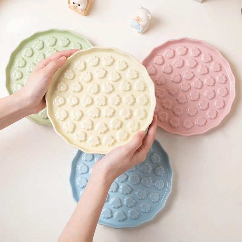 Cat Rice Bowl Cat Licking Dish Slow Food Plate Dog Food Bowl Cat Food Utensils Ceramic Canning Tray Pet Bowls Pet Supplies NONE
Cat Rice Bowl Cat Licking Dish Slow Food Plate Dog Food Bowl Cat Food Utensils Ceramic Canning Tray Pet Bowls Pet Supplies NONE