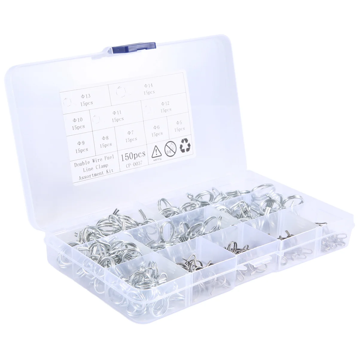 N87R 150Pcs/Set Stainless Steel Spring Clip Hose Clamp Fastener Fuel Line Hose Water Pipe Air Tube Car Plumbing Tools
N87R 150Pcs/Set Stainless Steel Spring Clip Hose Clamp Fastener Fuel Line Hose Water Pipe Air Tube Car Plumbing Tools