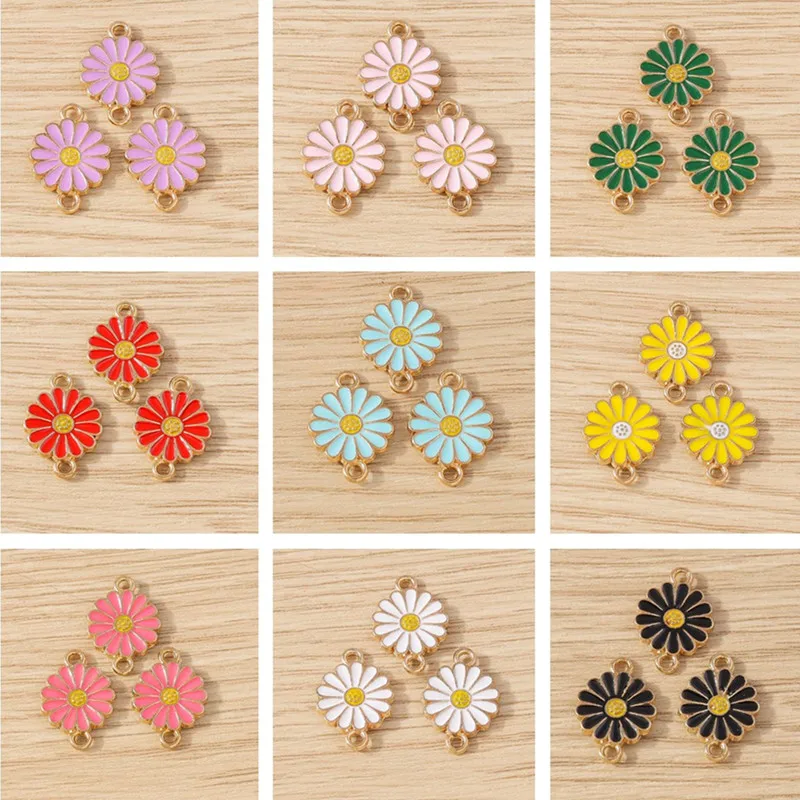 10pcs 12x17mm Cute Colorful Enamel Flower Charms Connectors for Jewelry Making DIY Bracelets Necklaces Handmade Crafts Supplies
10pcs 12x17mm Cute Colorful Enamel Flower Charms Connectors for Jewelry Making DIY Bracelets Necklaces Handmade Crafts Supplies