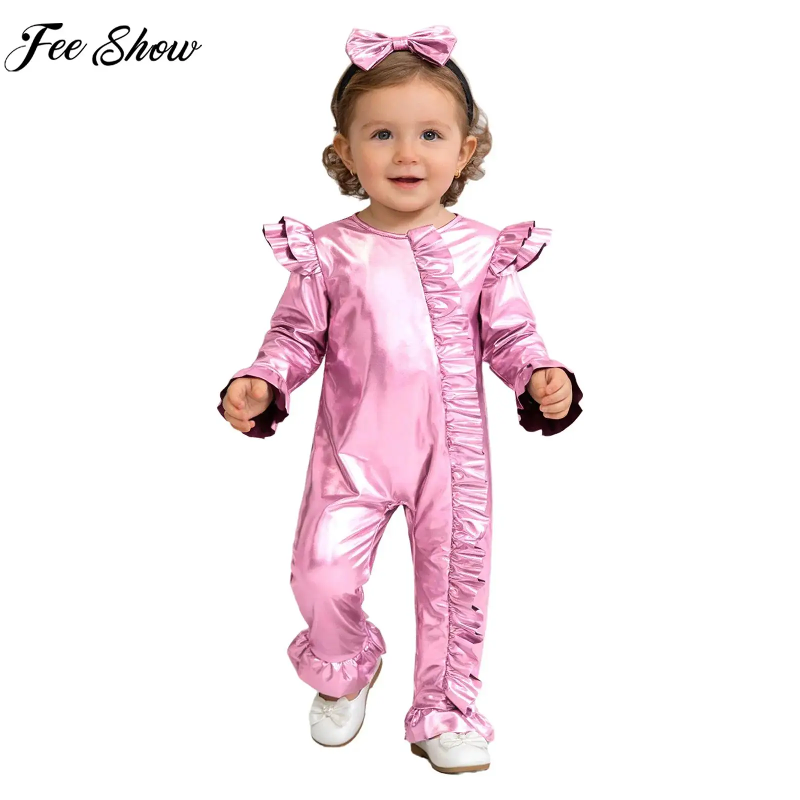 Блестящий металлический комбинезон для девочек, костюм для дня рождения, фотосессии, дискотеки, карнавала, комбинезон на молнии с длинными рукавами и повязкой на голову
Блестящий металлический комбинезон для девочек, костюм для дня рождения, фотосессии, дискотеки, карнавала, комбинезон на молнии с длинными рукавами и повязкой на голову