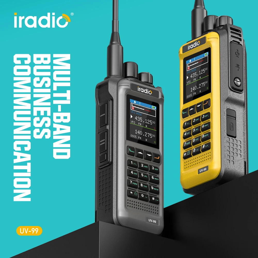 Iradio UV99 Mutli Band Air Band Walkie Talkie 20W High Power FM NOAA 1024CH Wireless 2400mAh Long Range Type-C Ham radio
Iradio UV99 Mutli Band Air Band Walkie Talkie 20W High Power FM NOAA 1024CH Wireless 2400mAh Long Range Type-C Ham radio