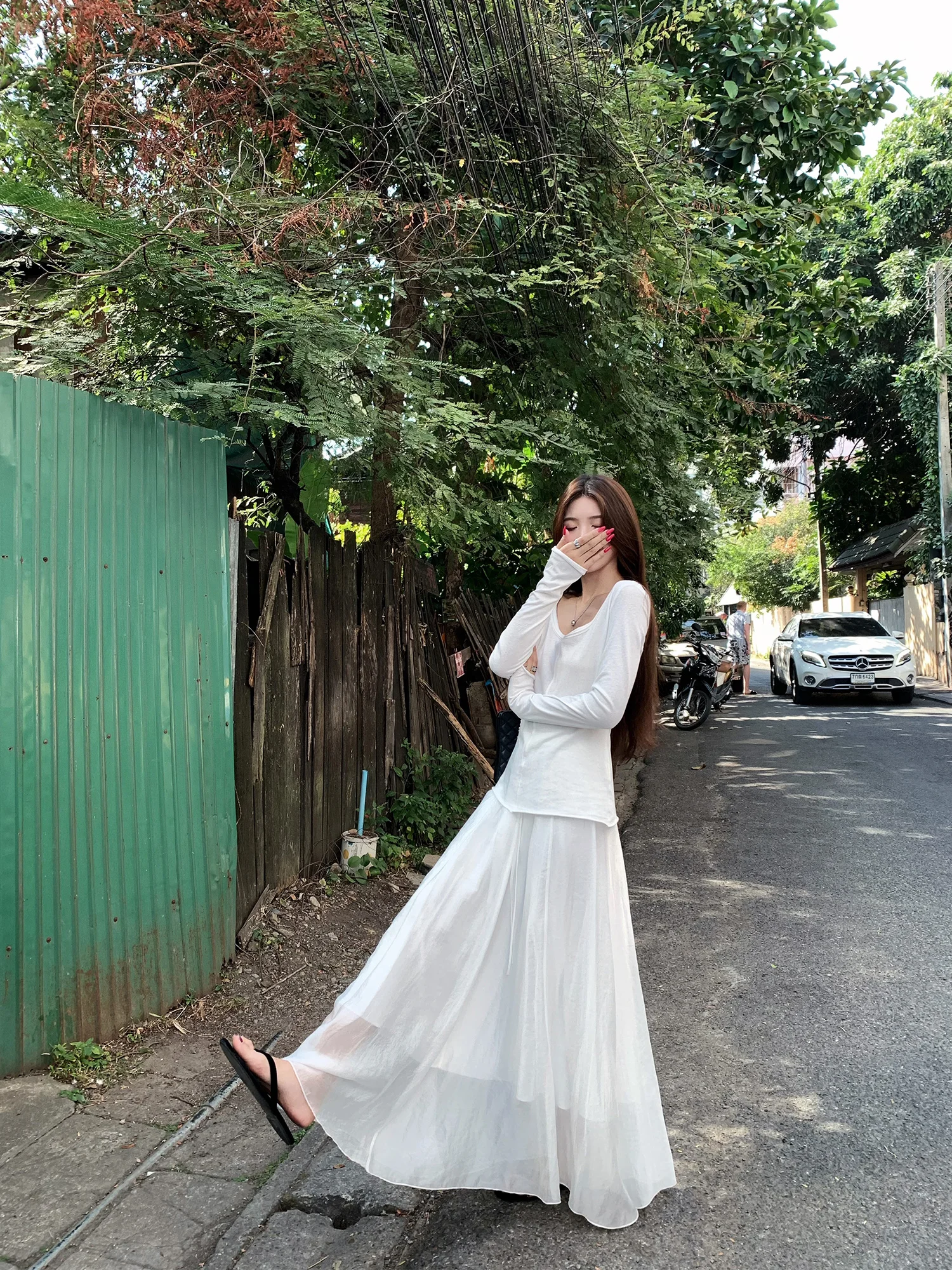 High Quality Long Half Skirt Xiao Jun Jun Britney Dream Tea Leaf Faint Glow Pearl Texture Straight Cut mid Waist Polyester
High Quality Long Half Skirt Xiao Jun Jun Britney Dream Tea Leaf Faint Glow Pearl Texture Straight Cut mid Waist Polyester