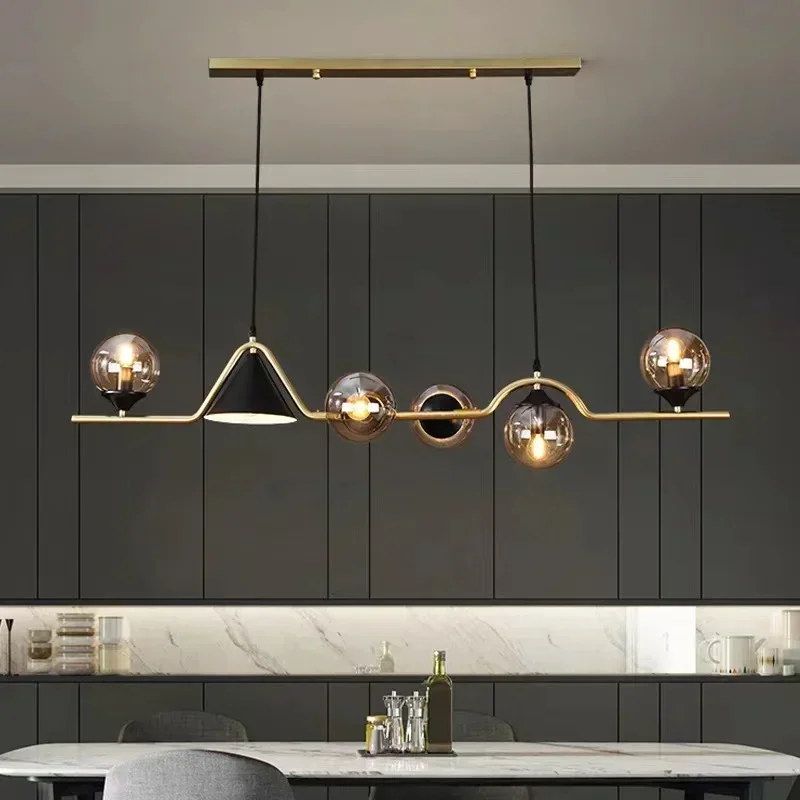Modern glass ball LED ceiling chandelier kitchen dining table black pendant study bedroom home lighting decoration interior lamp
Modern glass ball LED ceiling chandelier kitchen dining table black pendant study bedroom home lighting decoration interior lamp