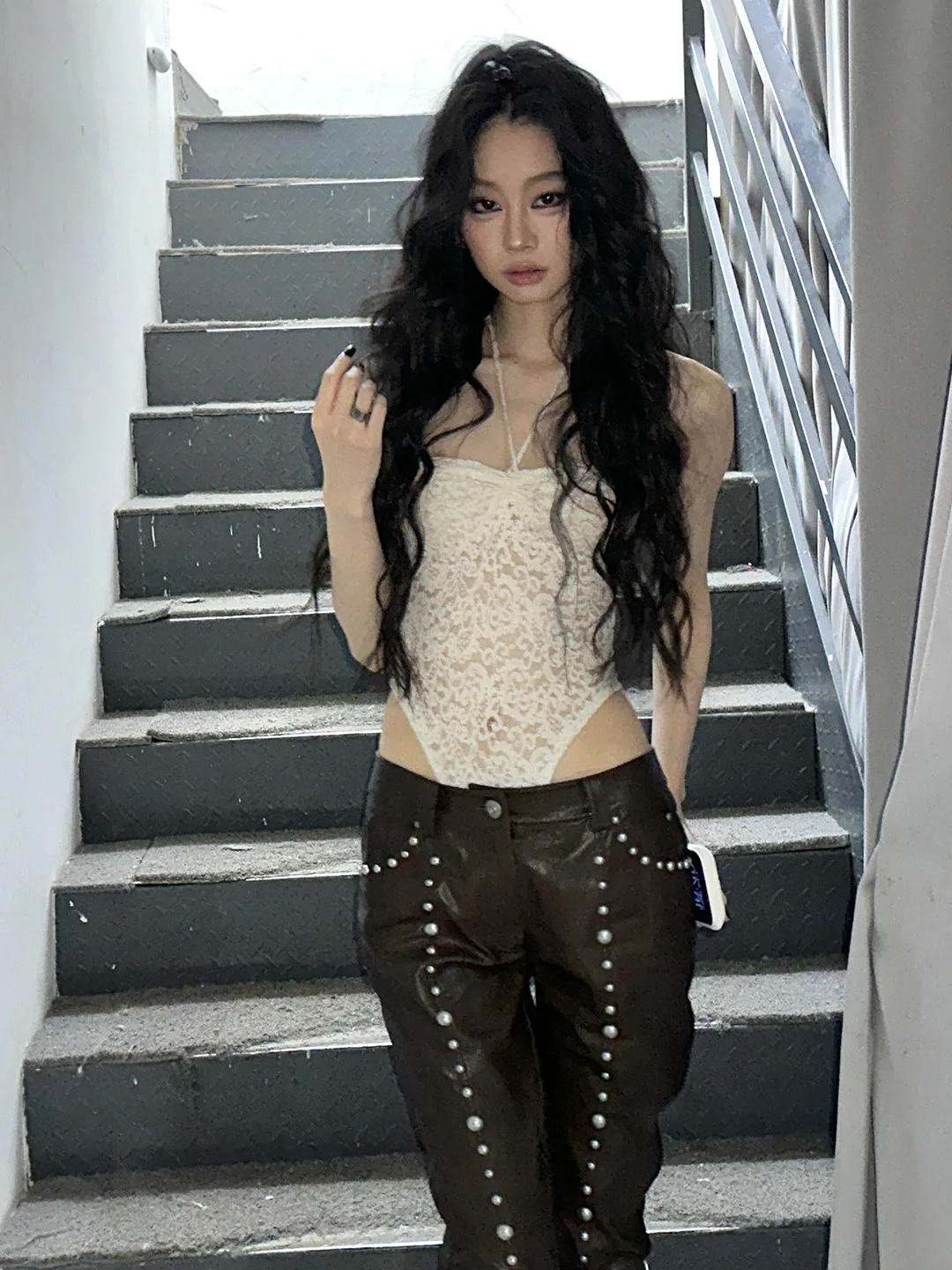 Sexy Hollow out Lace Strap Onesie Women's Elastic Slim Fit Baring Waist Hanging Neck Top with Chest Pad Commute Style Short P...
Sexy Hollow out Lace Strap Onesie Women's Elastic Slim Fit Baring Waist Hanging Neck Top with Chest Pad Commute Style Short P...