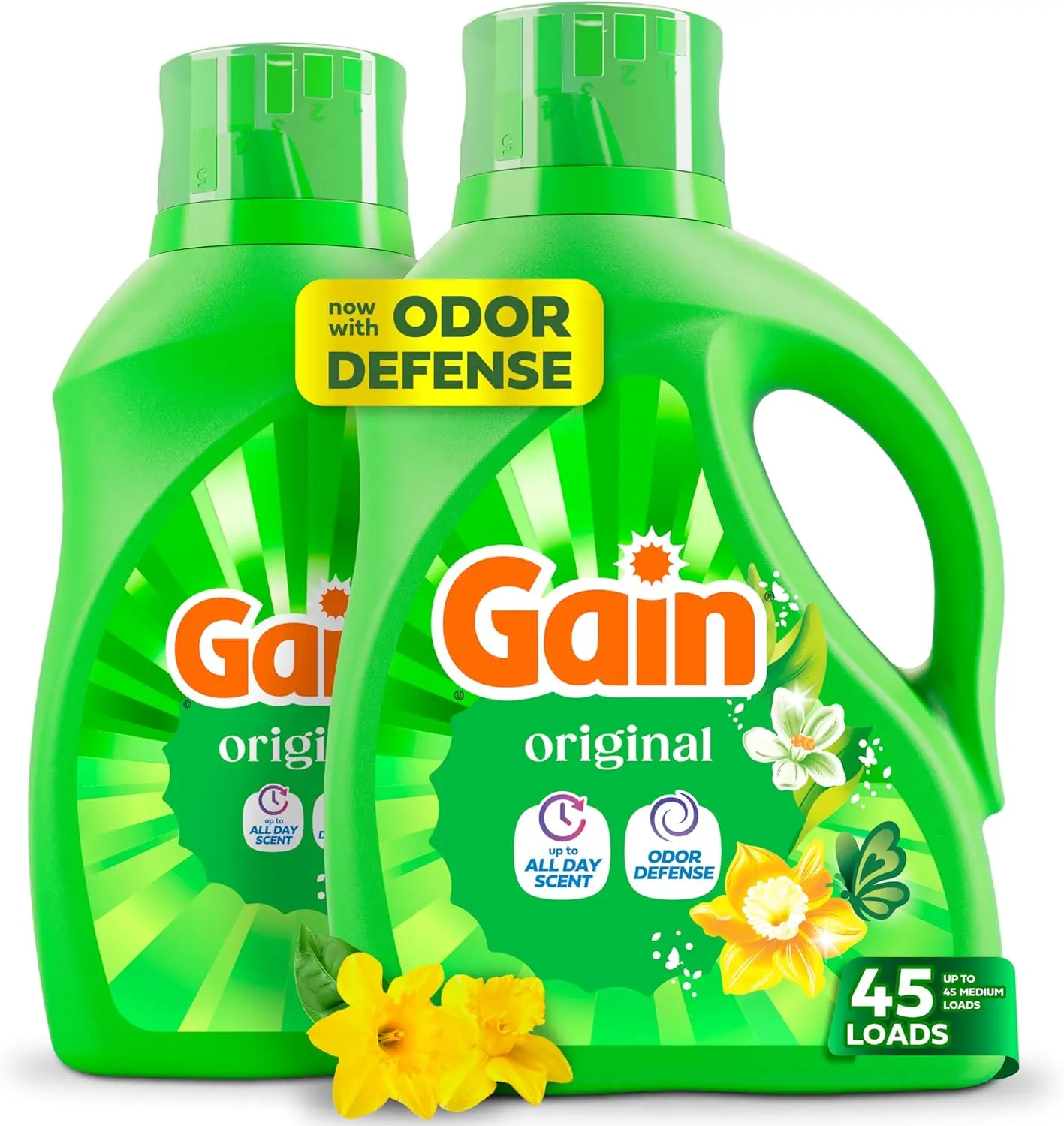Liquid Laundry Detergent with Odor Defense for HE Washers, Original Scent, 60 fl oz, 45 Loads, Pack of 2
Liquid Laundry Detergent with Odor Defense for HE Washers, Original Scent, 60 fl oz, 45 Loads, Pack of 2