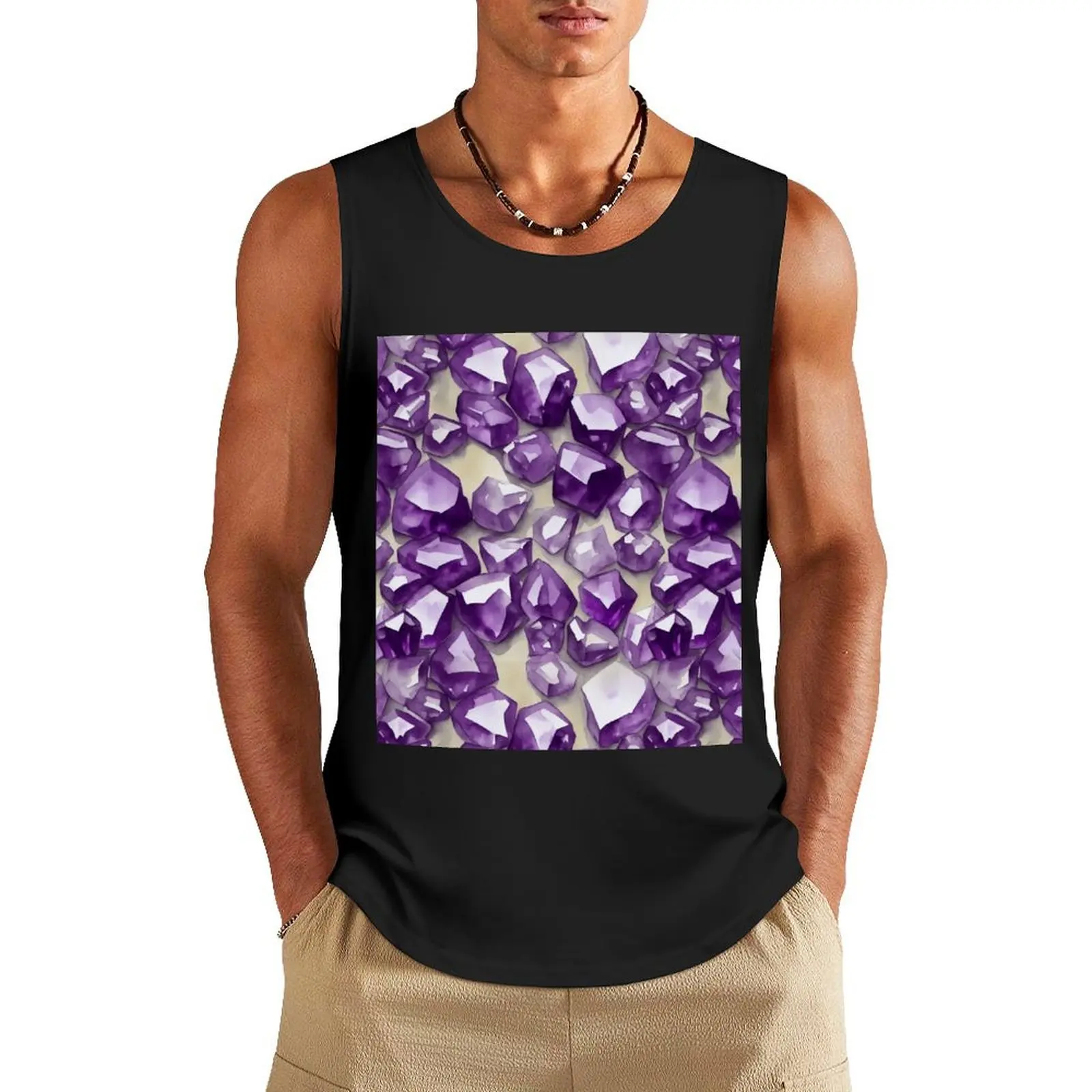Amethyst Gemstone Seamless Pattern, Watercolor Tank Top clothes for men Vests basketball clothing Men's tops
Amethyst Gemstone Seamless Pattern, Watercolor Tank Top clothes for men Vests basketball clothing Men's tops