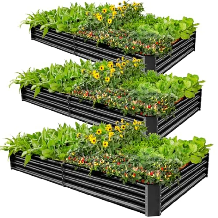 3 Pack 6×3×1ft Galvanized Metal Raised Garden Bed Metal Planter Kit Box Outdoor for Deep-Rooted Vegetables Flowers Green and He
3 Pack 6×3×1ft Galvanized Metal Raised Garden Bed Metal Planter Kit Box Outdoor for Deep-Rooted Vegetables Flowers Green and He