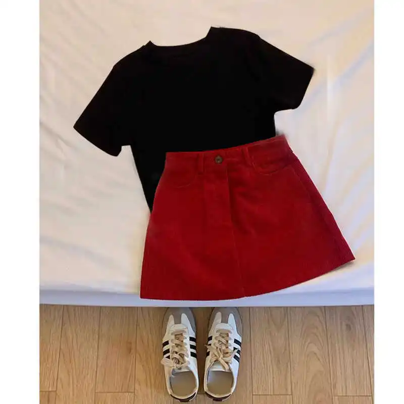 Slimming Age-Defng Meat-Covering Set Women's Summer New Sle Red f-Skirt ort-Sve Top Two-Piece Set plus Size
Slimming Age-Defng Meat-Covering Set Women's Summer New Sle Red f-Skirt ort-Sve Top Two-Piece Set plus Size