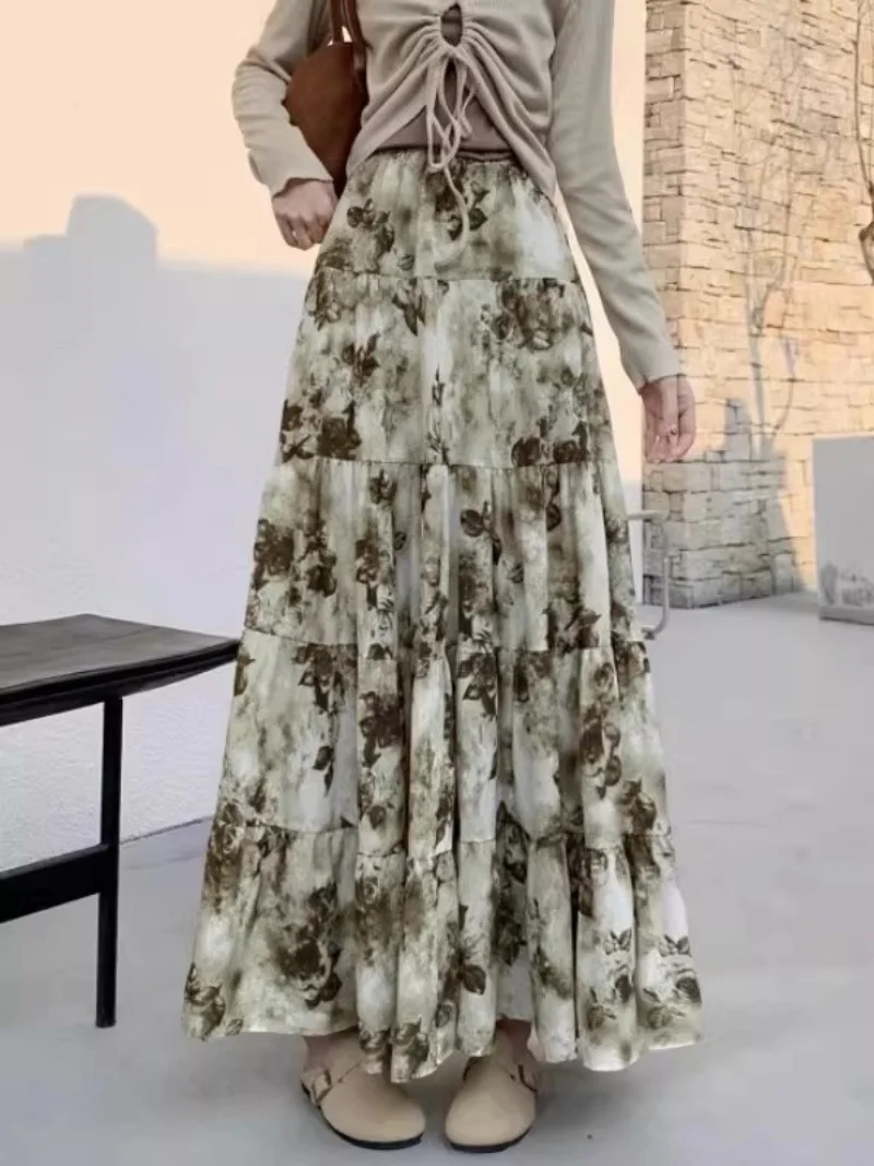 Elegant Floral Pleated Midi Skirt - High-Waisted A-Line Cake Skirt for Women, Perfect for All Seasons (Spring, Autumn, Winter) w
Elegant Floral Pleated Midi Skirt - High-Waisted A-Line Cake Skirt for Women, Perfect for All Seasons (Spring, Autumn, Winter) w