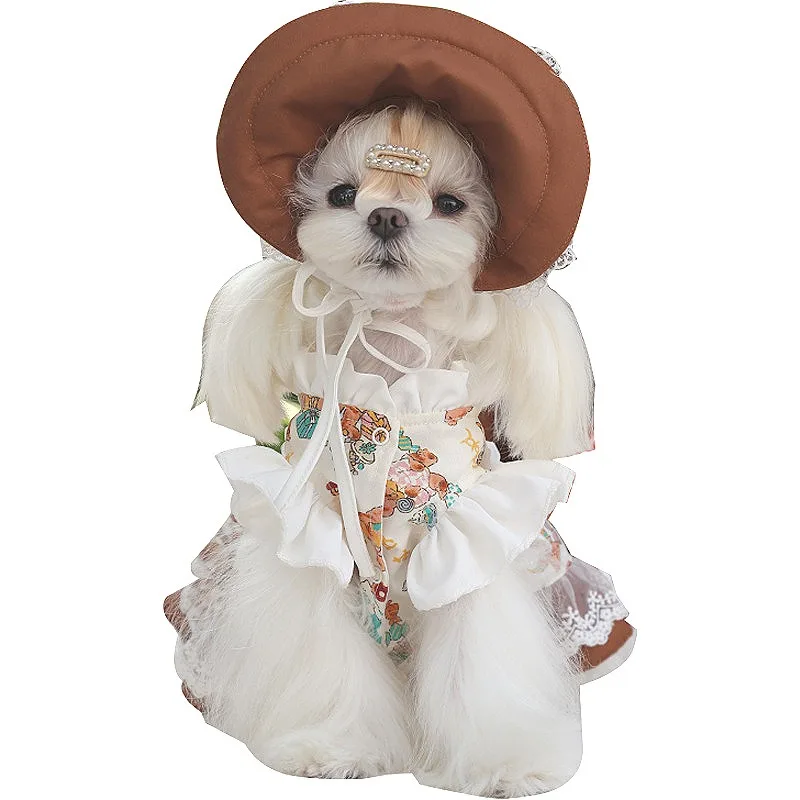Lolita Princess Dog Dress for Small Dogs Cute Pet Clothes with Hat Lace Ruffle Bow Outfit Elegant Puppy Costume Party Photo Wear
Lolita Princess Dog Dress for Small Dogs Cute Pet Clothes with Hat Lace Ruffle Bow Outfit Elegant Puppy Costume Party Photo Wear