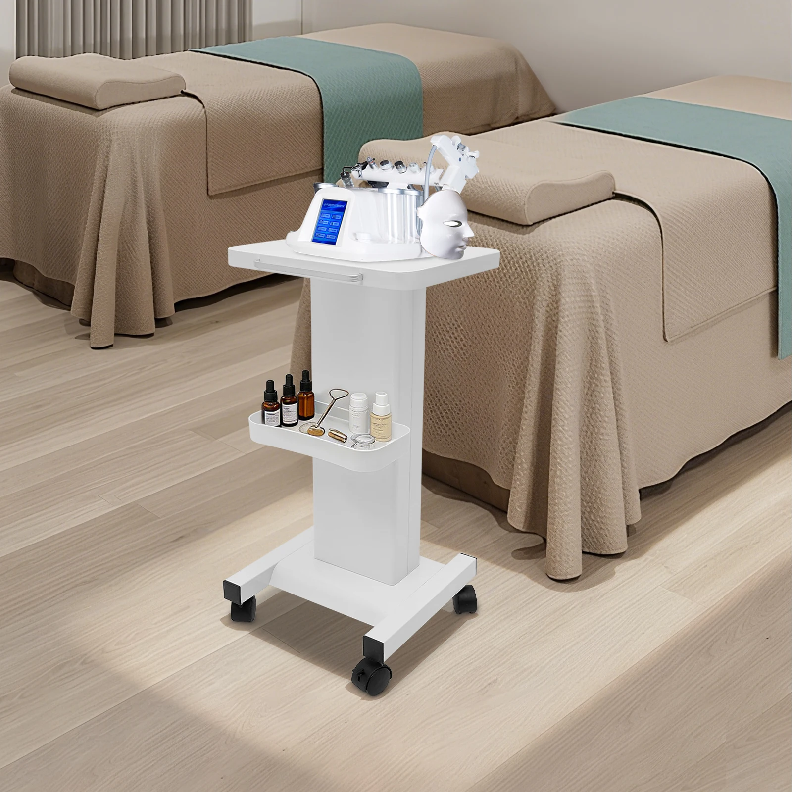 White Beauty Salon Trolley 4 Wheels Rolling Cart 60kg Load for medical,barber stores, hospitals,clinics,spas,labs,beauty salons
White Beauty Salon Trolley 4 Wheels Rolling Cart 60kg Load for medical,barber stores, hospitals,clinics,spas,labs,beauty salons