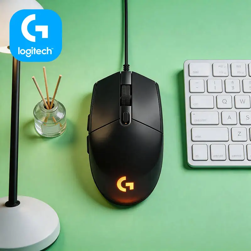 Logitech G203 Wired Gaming Mouse RGB Lighting 8000 DPI Adjustable 6 Buttons 1000Hz Polling Scratch-Resistant Shell