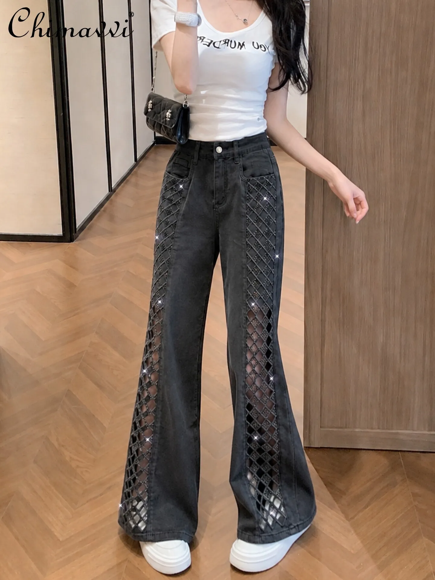 Heavy Cut Out Hot Diamond Denim Micro Flared Pants Women's 2026 Summer Clothes New High Waist Silm European Jeans Long Pants
Heavy Cut Out Hot Diamond Denim Micro Flared Pants Women's 2026 Summer Clothes New High Waist Silm European Jeans Long Pants