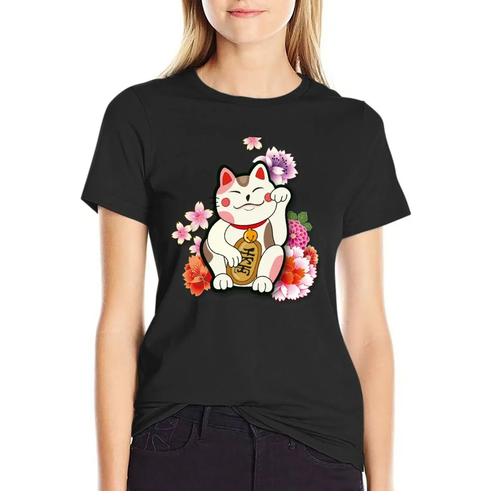Maneki Neko T-Shirt Blouse summer top vintage hippie clothes workout t shirts for Women
Maneki Neko T-Shirt Blouse summer top vintage hippie clothes workout t shirts for Women