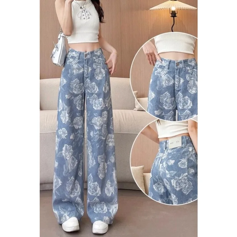 Printed Wide-leg Jeans for Women 2025 New Autumn Thin Versatile Loose Straight Pants
Printed Wide-leg Jeans for Women 2025 New Autumn Thin Versatile Loose Straight Pants