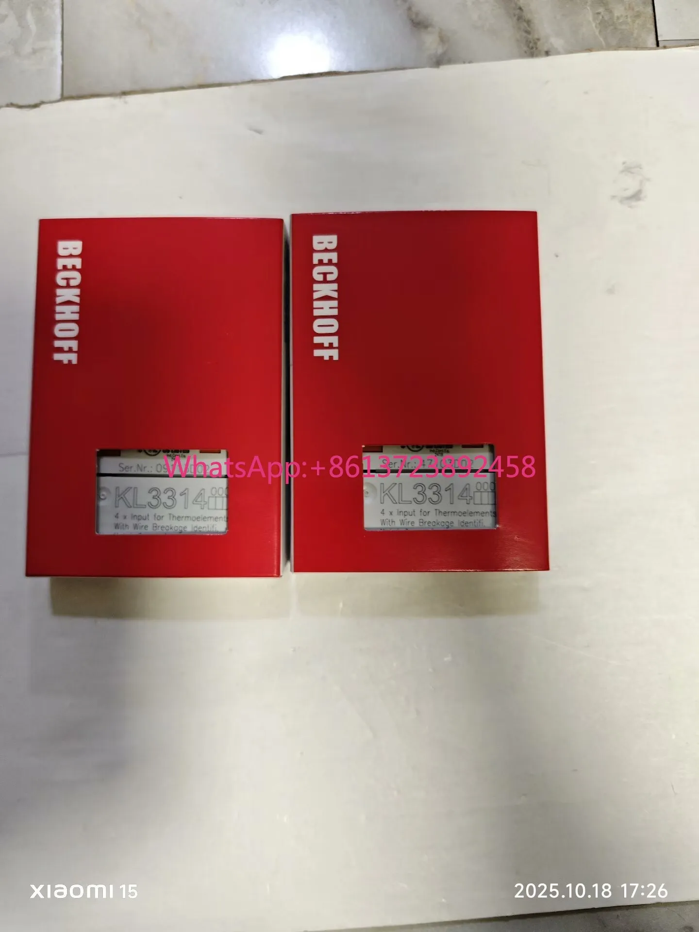 Beckhoff KL3314, 4-way thermocouple input module with wire break detection function
Beckhoff KL3314, 4-way thermocouple input module with wire break detection function