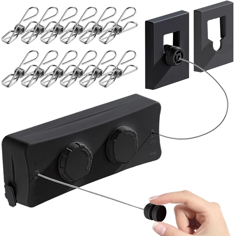 A92P Retractable Clothesline - Heavy Duty 44Lb Dual 304 Stainless Lines,16.7Ft Anti-Sag Design For Indoor/Outdoor Use
A92P Retractable Clothesline - Heavy Duty 44Lb Dual 304 Stainless Lines,16.7Ft Anti-Sag Design For Indoor/Outdoor Use