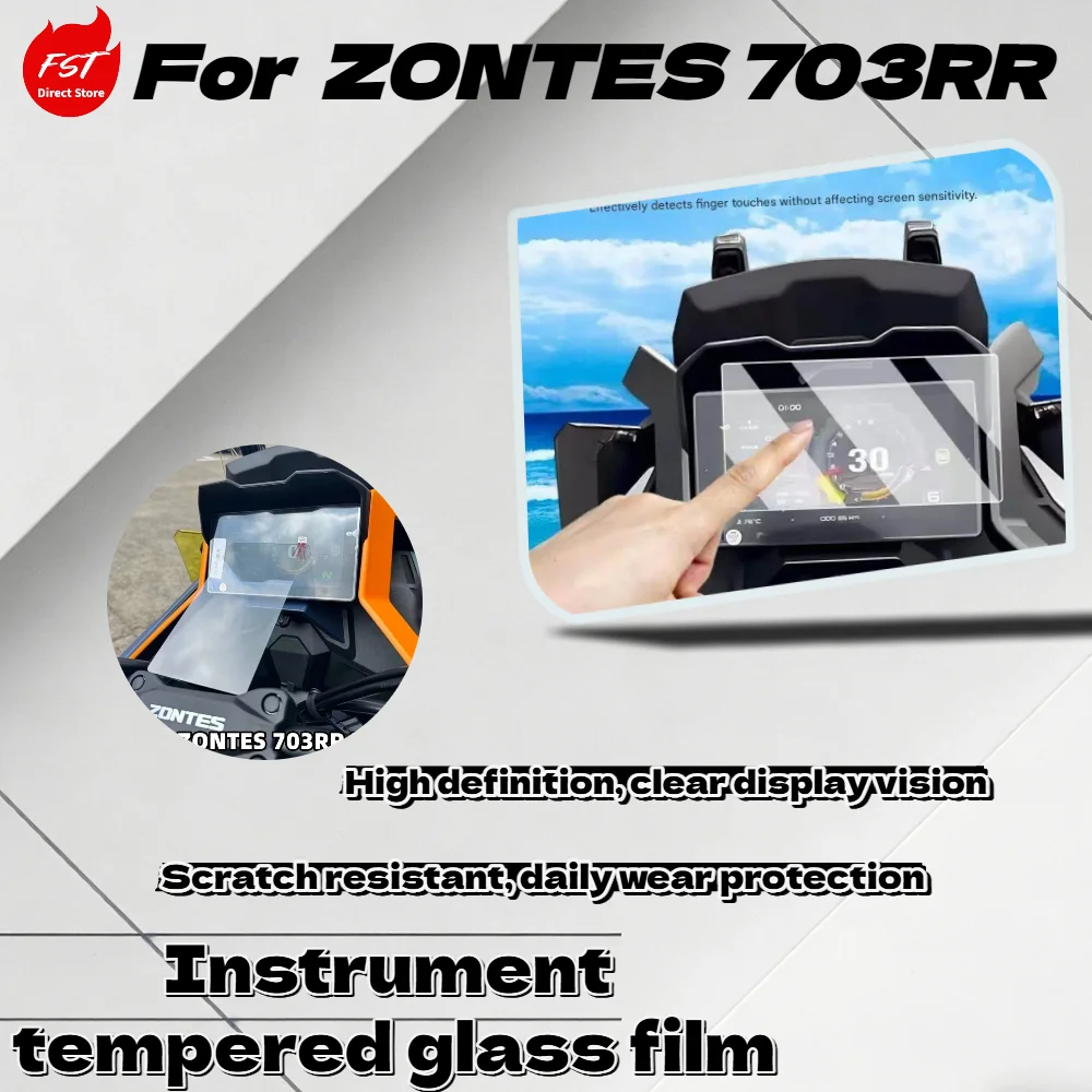 For Zontes 703RR, Dashboard Tempered Glass Film, HD Anti-Scratch Explosion-Proof Screen Protector
For Zontes 703RR, Dashboard Tempered Glass Film, HD Anti-Scratch Explosion-Proof Screen Protector