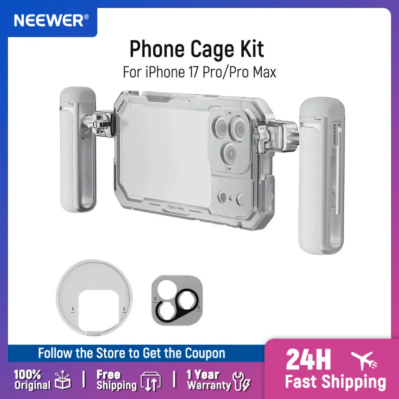 Комплект креплений NEEWER для iPhone 17 Pro/Pro Max, стабилизатор для видеосъемки с кольцом для фильтров 67 мм и задней панелью для объектива 17 мм
Комплект креплений NEEWER для iPhone 17 Pro/Pro Max, стабилизатор для видеосъемки с кольцом для фильтров 67 мм и задней панелью для объектива 17 мм