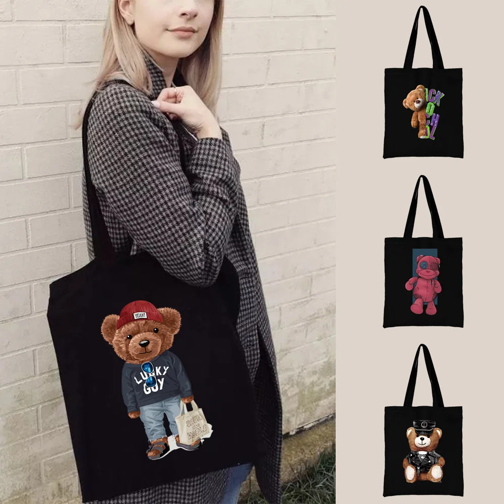 Women Canvas Shoulder Bag Ladies Casual Handbag Bear Series Foldable Eco Shopping Bag Reusable Large Capacity Beach Bag
Women Canvas Shoulder Bag Ladies Casual Handbag Bear Series Foldable Eco Shopping Bag Reusable Large Capacity Beach Bag