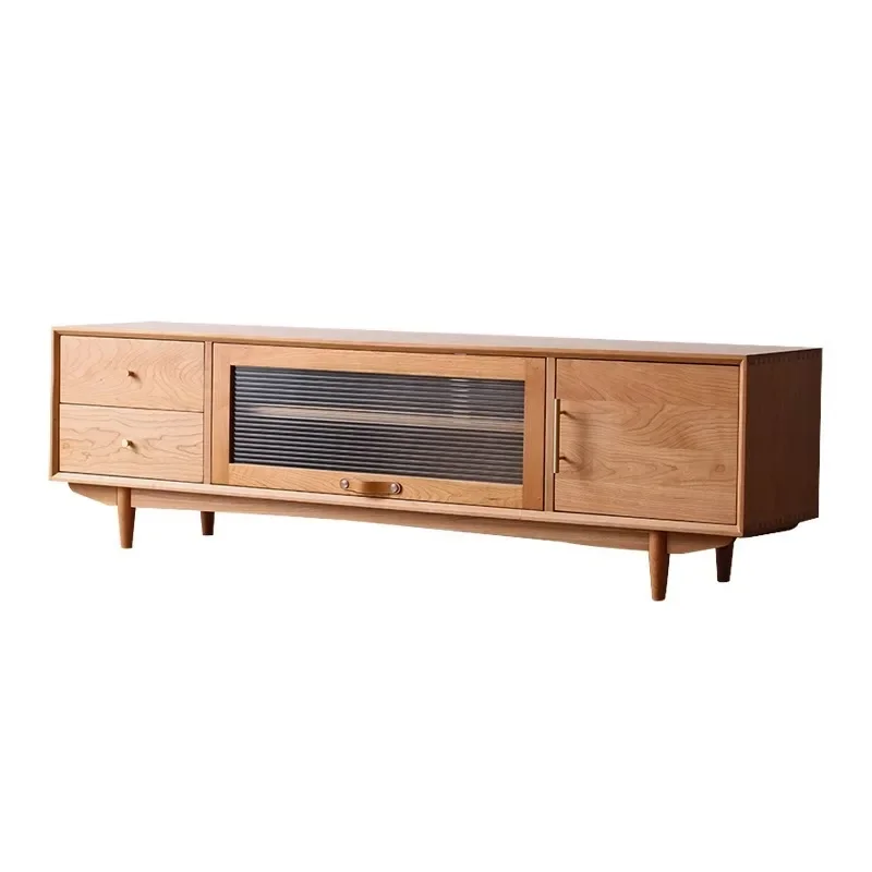 Cherry wood TV cabinet, coffee table solid wood combination, Japanese-style living room small apartment simple log color
Cherry wood TV cabinet, coffee table solid wood combination, Japanese-style living room small apartment simple log color