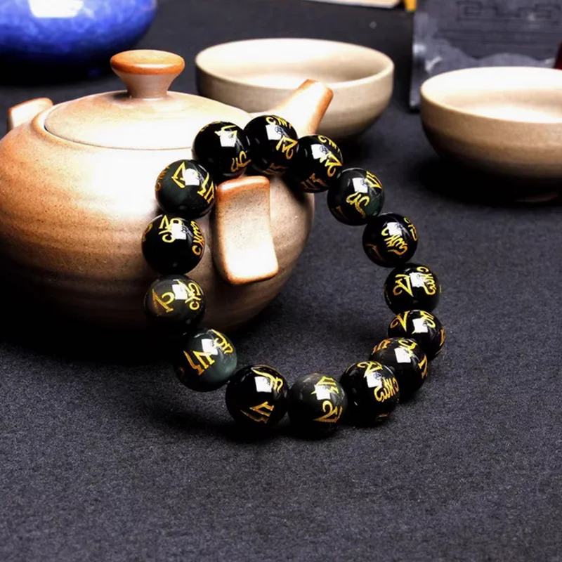 Feng Shui Gift Natural crystal Obsidian Bracelet for man and women Handmade good Lucky Amulet Jewellery
Feng Shui Gift Natural crystal Obsidian Bracelet for man and women Handmade good Lucky Amulet Jewellery