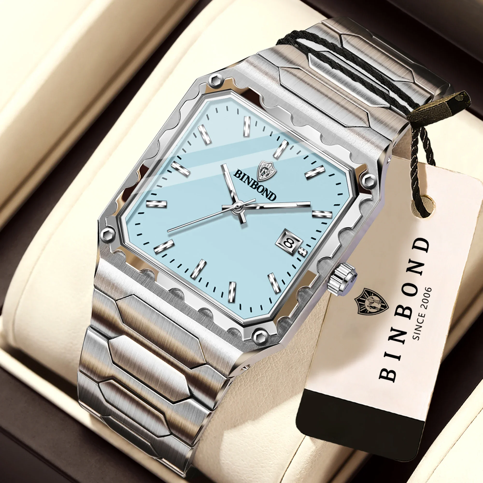 BINBOND 2517 Brand Pure High-End Men's New Quartz Watch Concept Square Dial Calendar Waterproof Steel Strip Men's Watch
BINBOND 2517 Brand Pure High-End Men's New Quartz Watch Concept Square Dial Calendar Waterproof Steel Strip Men's Watch