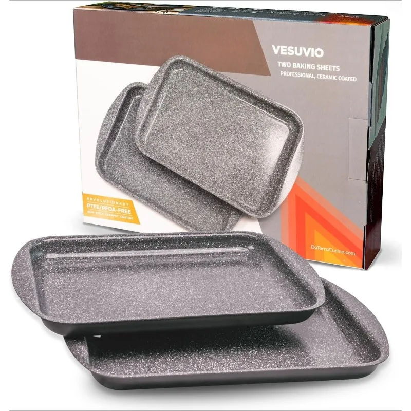 Nonstick Baking Sheet/Cookie Sheet Twin Pack | Made in Italy | PTFE, Cadmium, Lead and PFOA free proprietary nont
Nonstick Baking Sheet/Cookie Sheet Twin Pack | Made in Italy | PTFE, Cadmium, Lead and PFOA free proprietary nont
